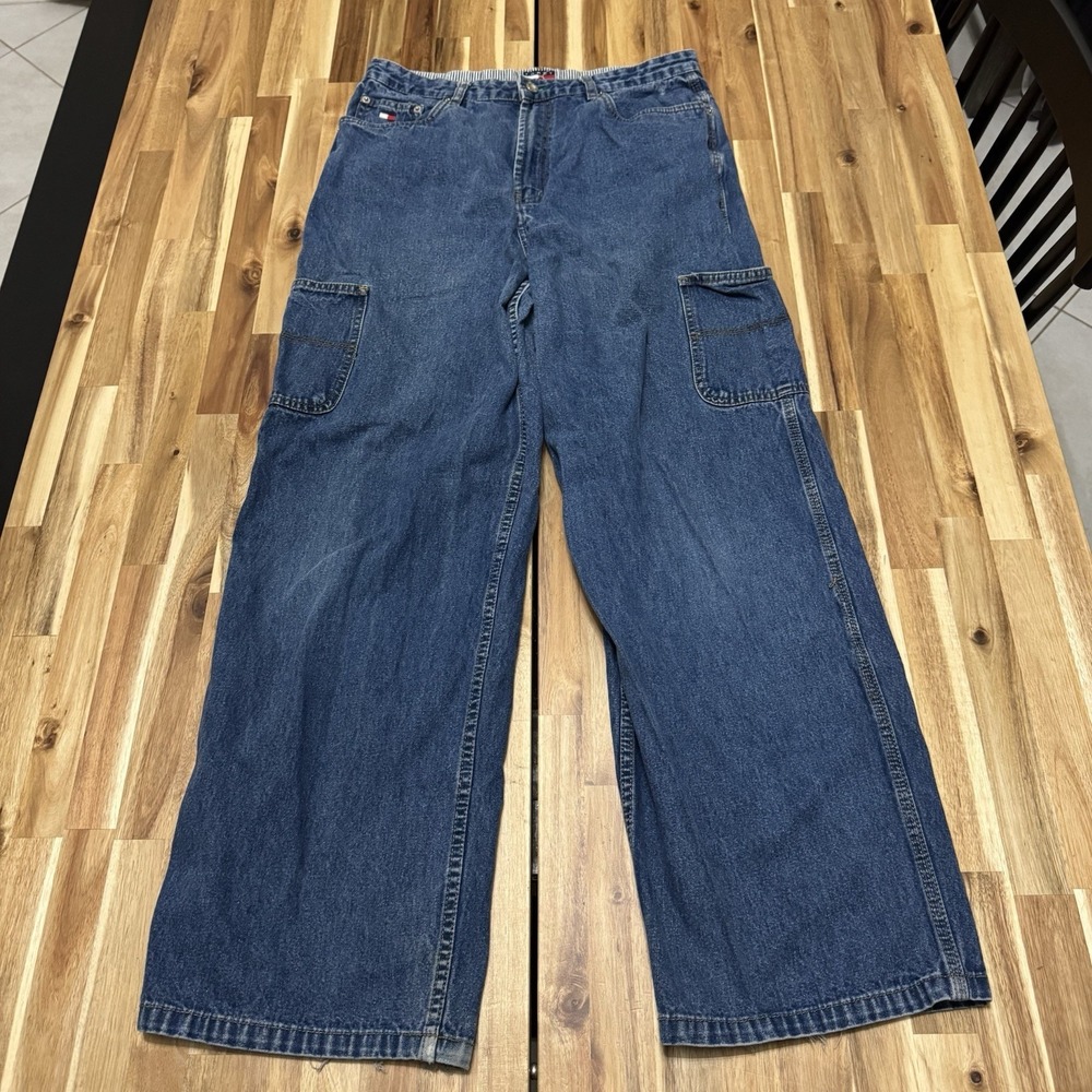 Vintage Tommy Hilfiger Jeans Womens‎ 12 Carpenter Baggy Wide Leg Grunge 90s